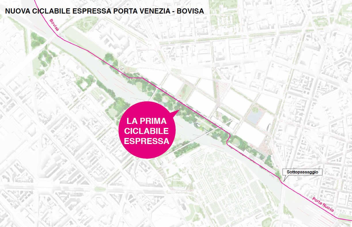 Porta Venezia–Bovisa express cycle path at Scalo Farini