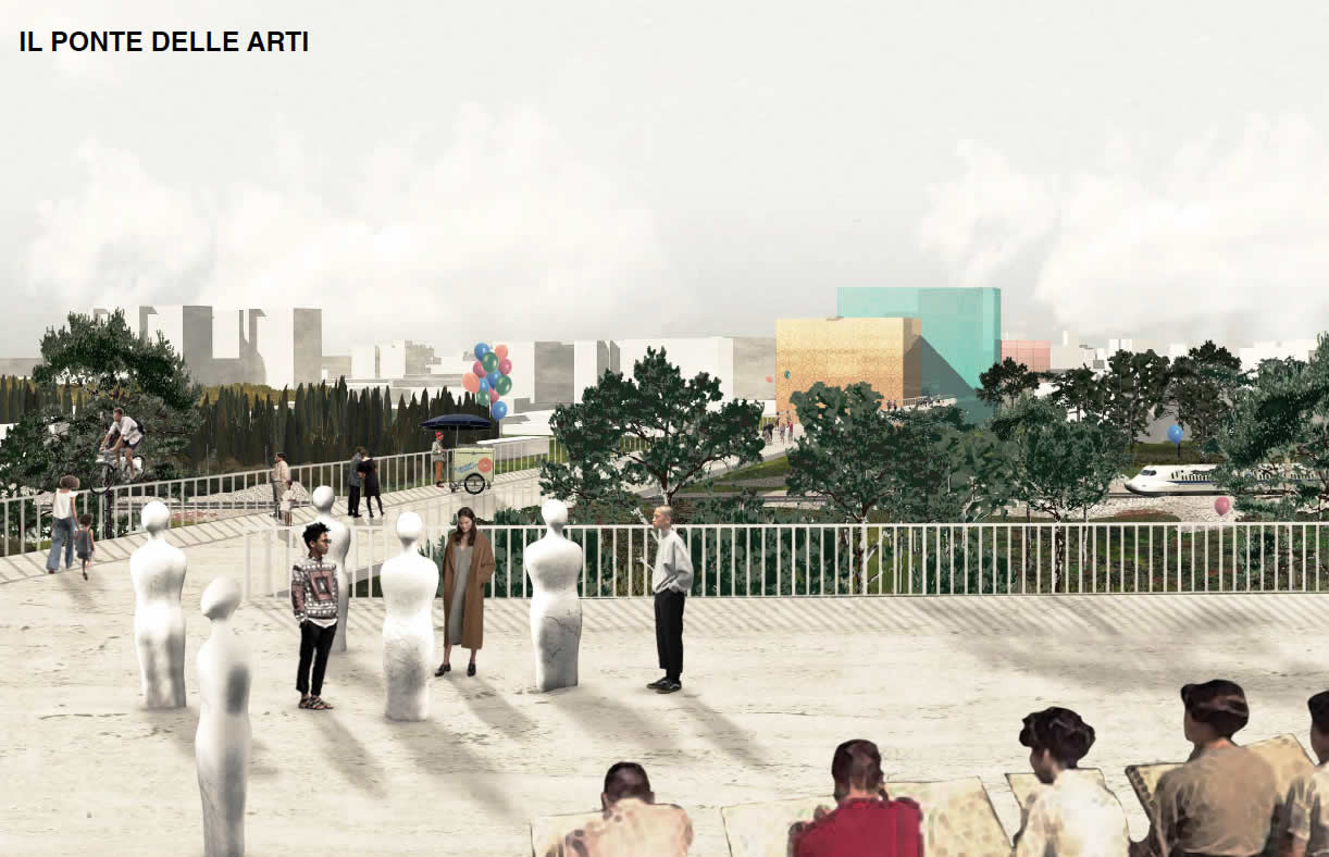 One of the two bridges planned in the Scalo Farini Masterplan