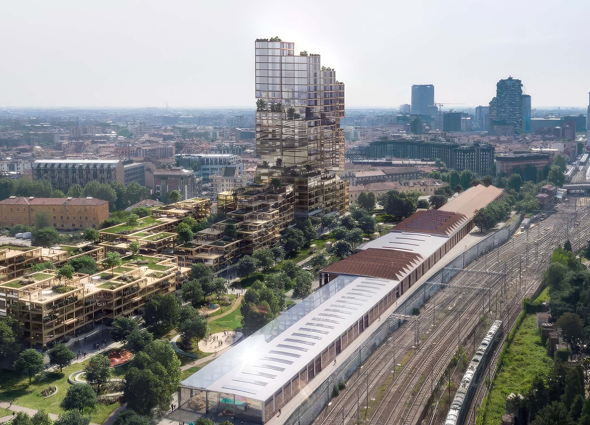 Tower at Scalo Farini, design hypothesis (rendering)