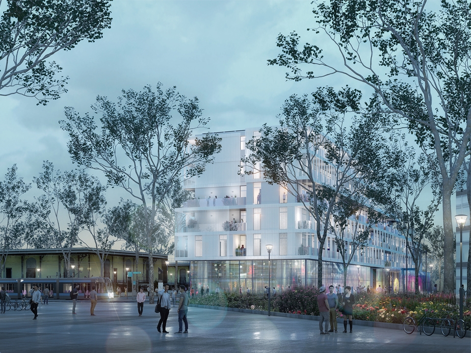 Rendering of the new Accademia di Brera student housing at Scalo Farini